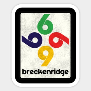 Retro Breckenridge Colorado Tourist Skiing Souvenir Sticker